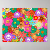 Poster Fleurs hippies Boho Super rétros (Devant)