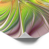Poster Fleurs imaginaires fractales douces et tendres (Coin)