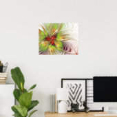 Poster Fleurs imaginaires fractales douces et tendres (Bureau à domicile)