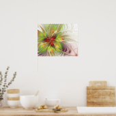 Poster Fleurs imaginaires fractales douces et tendres (Cuisine)