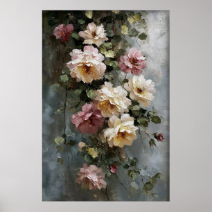 Poster Fleurs imprimables Art mural, Antique Prairie de p