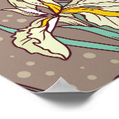 Poster Fleurs Iris Narcissus Vintage sans fil (Coin)