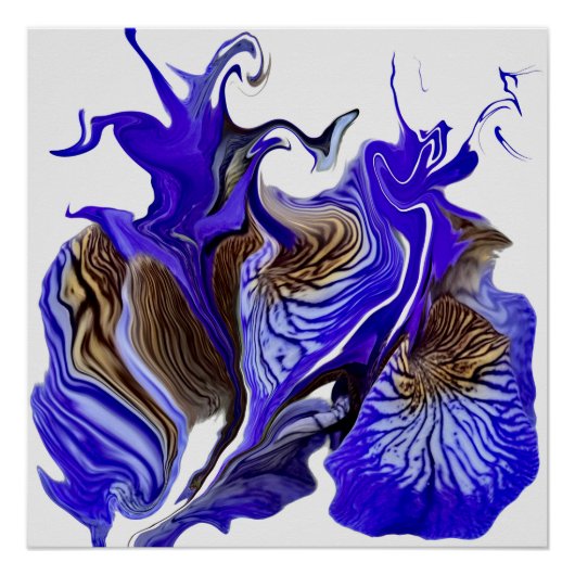Poster Fleurs Iris Violets (Devant)