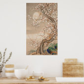 Poster Fleurs japonaises de prune au clair de lune (Cuisine)