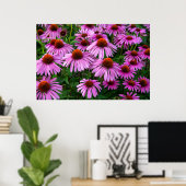 Poster Fleurs | Jardin aux fleurs roses (Bureau à domicile)