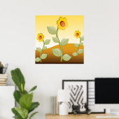 POSTER FLEURS JAUNES (Bureau à domicile)