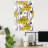 Poster Fleurs jaunes (Bureau à domicile)