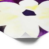 Poster Fleurs Jaunes Abstraites Sur Viva Magenta (Coin)