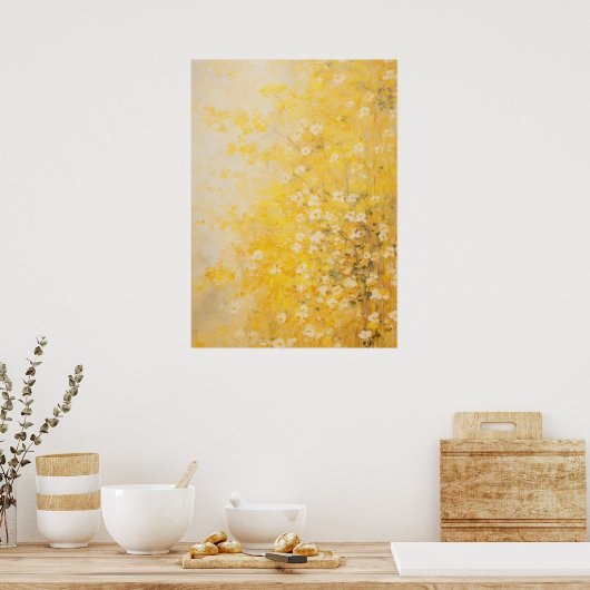 Poster Fleurs Jaunes Art Abstrait (Cuisine)