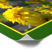 Poster Fleurs Jaunes Dans Miroir Soleil Abstrait (Coin)