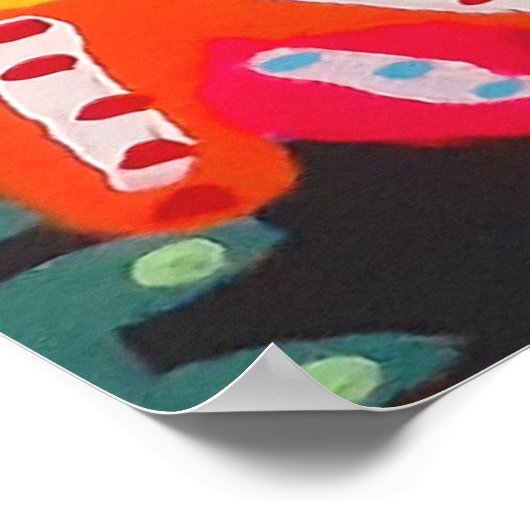 Poster Fleurs jaunes et orange en gras Noir (Coin)