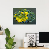 Poster Fleurs jaunes minuscules (Bureau à domicile)