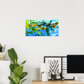 Poster Fleurs jaunes sur une branche d'arbre (Bureau à domicile)