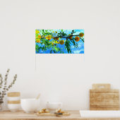 Poster Fleurs jaunes sur une branche d'arbre (Cuisine)