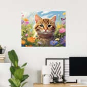 Poster *~*  Fleurs Kitty Cat 5:4  Chatons Papillon AP68 (Bureau à domicile)