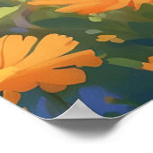 Poster *~*  Fleurs Kitty Chat 5:4  Chaton Papillon AP68 (Coin)