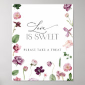 Poster Fleurs L'amour est doux S'il vous plaît prendre un (Devant)