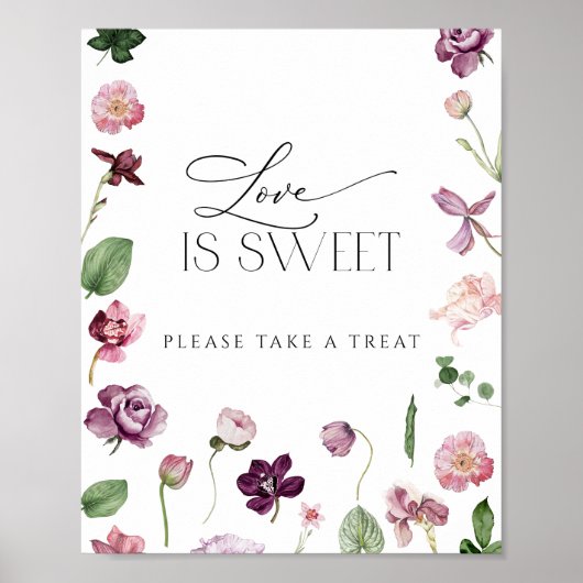 Poster Fleurs L'amour est doux S'il vous plaît Prenez un (Devant)