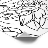 Poster Fleurs Lotus de coloration adulte 1 (Coin)