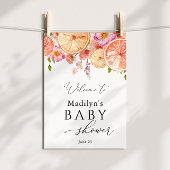 Poster Fleurs lumineuses et Baby shower d'agrumes Bienven