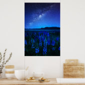 Poster Fleurs | Lupines fleurissant à Night Lake Tekapo (Cuisine)