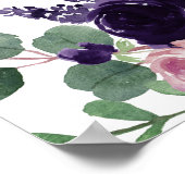Poster Fleurs luxuriantes | Accueil rose violet et rose (Coin)