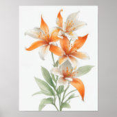Poster Fleurs Lys orange (Devant)