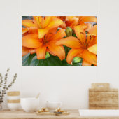 Poster Fleurs Lys orange (Cuisine)