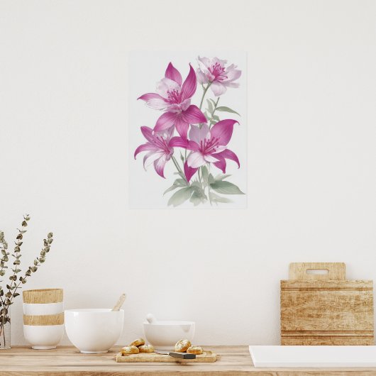 Poster Fleurs Lys Violettes (Cuisine)