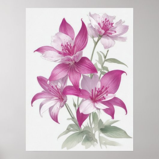 Poster Fleurs Lys Violettes (Devant)