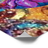 POSTER FLEURS MAGIQUES EN BLEU GEEN GOLD SPARKLES (Coin)