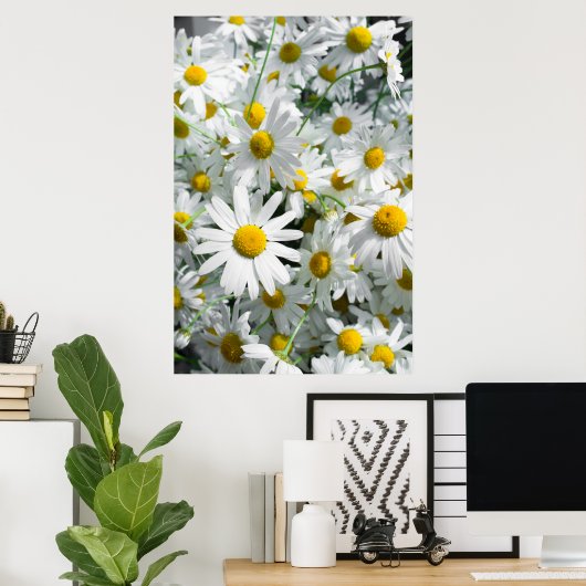 Poster Fleurs marguerites (Bureau à domicile)