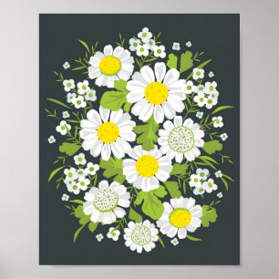 Poster Fleurs marguerites