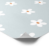 Poster Fleurs marguerites bleues (Coin)