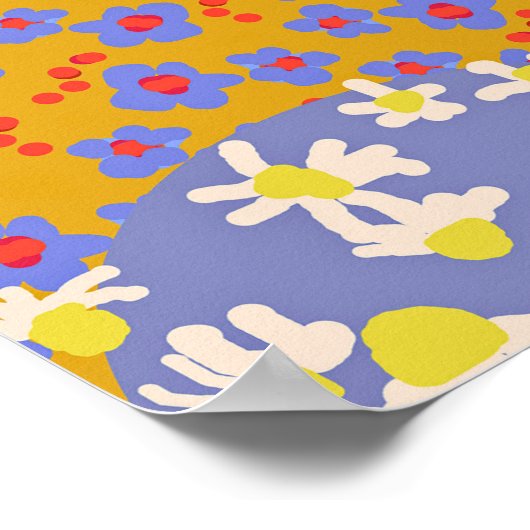 Poster Fleurs marguerites modernes en Patchwork sur Périw (Coin)