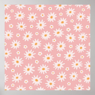 Poster Fleurs marguerites sans couture motif. Fond floral