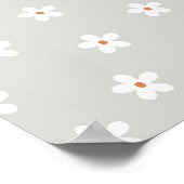 Poster Fleurs marguerites vertes (Coin)