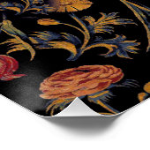 Poster Fleurs médiévales en noir (Coin)