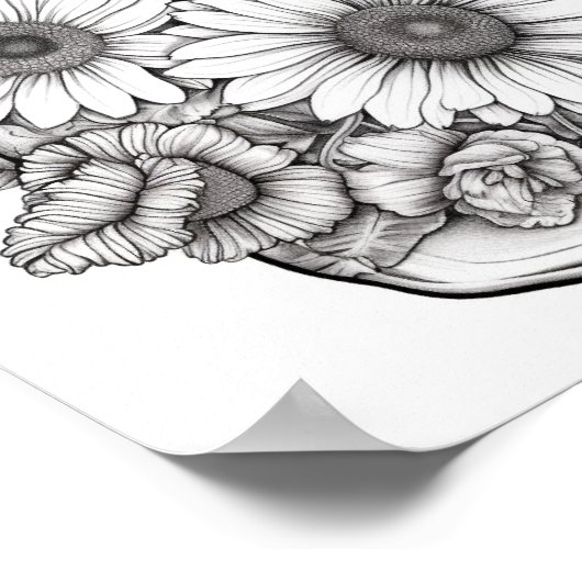 Poster Fleurs Mélangées En Colorant Jar (Coin)