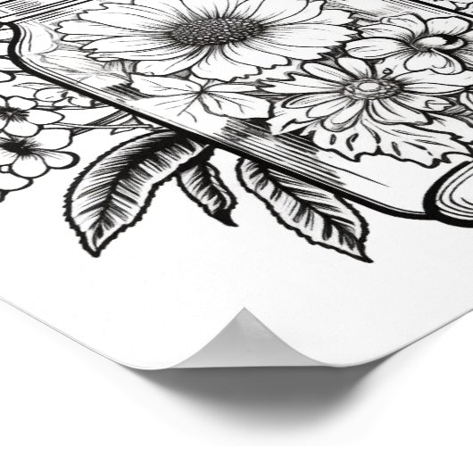 Poster Fleurs Mélangées En Colorant Jar (Coin)