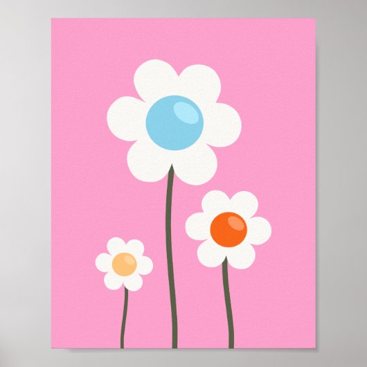 Poster Fleurs mignonnes roses (Devant)