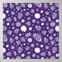 Fleurs minimalistes blanches et violettes