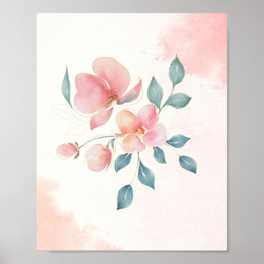 Poster Fleurs minimalistes modernes (Devant)