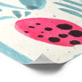 Poster Fleurs minuscules : Aquarelle transparente (Coin)