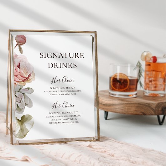 Poster Fleurs Moderne en Fleurs | Boissons Signature