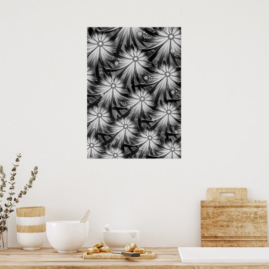 Poster Fleurs monochromes (Cuisine)