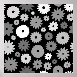 Poster Fleurs monochromes grand motif