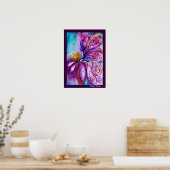 POSTER FLEURS MORTES BLANCHES EN ROSE, PARKLES D'OR (Cuisine)