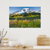 Poster Fleurs | Mt. Rainier Fleurs sauvages (Cuisine)