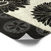 Poster Fleurs noires et blanches (Coin)